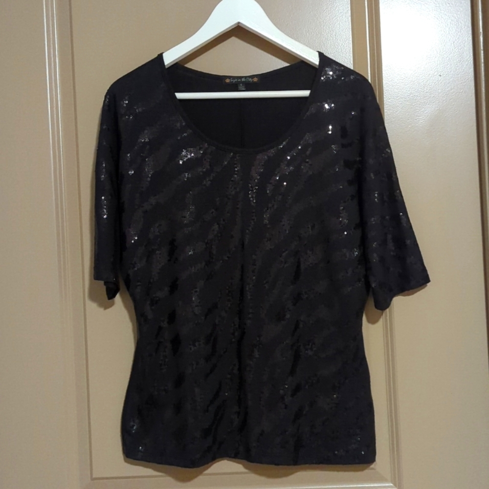 Black sequin top